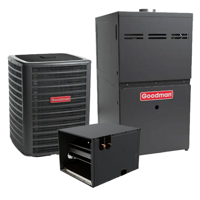 Goodman 2.5 Ton 80% 60K BTU AC Furnace System 15.2 SEER2 2-Stage Horizontal