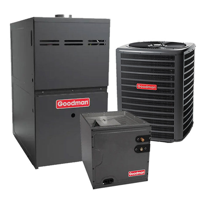 Goodman 3.5 Ton Gas Furnace AC System Two-Stage 15.2 SEER2 80% AFUE 80K BTU