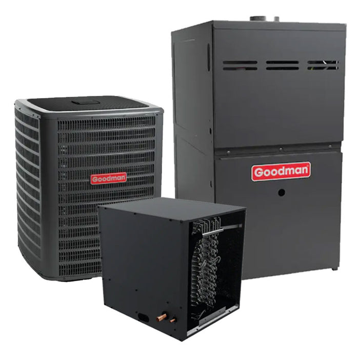 Goodman 4 Ton Heat Pump Furnace System 15.2 SEER2 80% 80000 BTU Horizontal