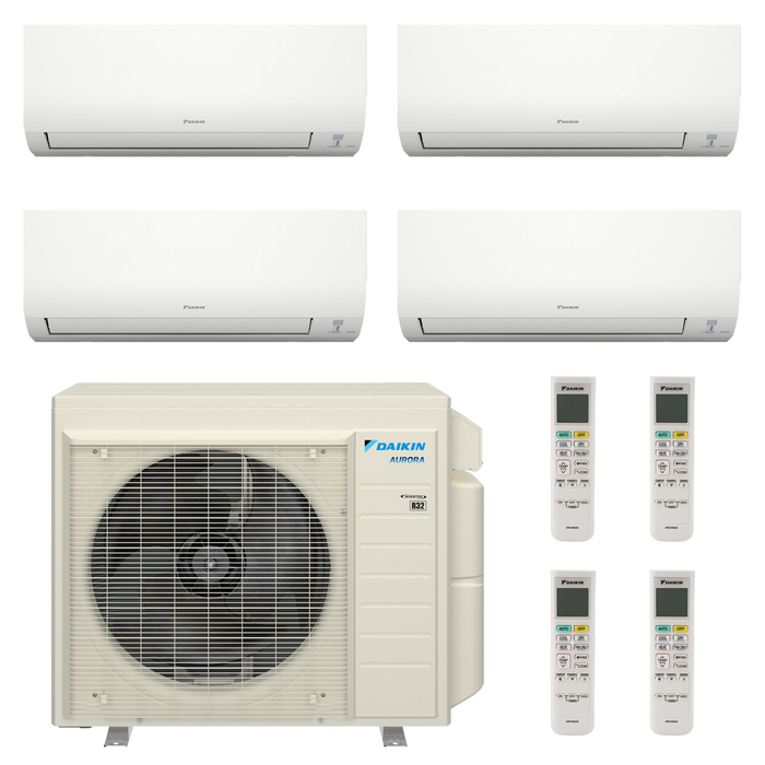 Daikin 36K BTU 20 SEER2 Mini Split Heat Pump System Quad Zone 9+9+9+12 R32
