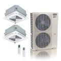 ACiQ 55K BTU 22.2 SEER2 2-Zone Ceiling Cassette Mini Split R454B 230V 24+24