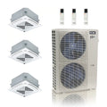 ACiQ 48K BTU 23 SEER2 Extreme Ceiling Cassette Mini Split 3-Zone 12+12+18
