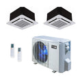 ACiQ 36K BTU 24 SEER2 Ceiling Cassette Mini Split System 2-Zone 230V 9+24