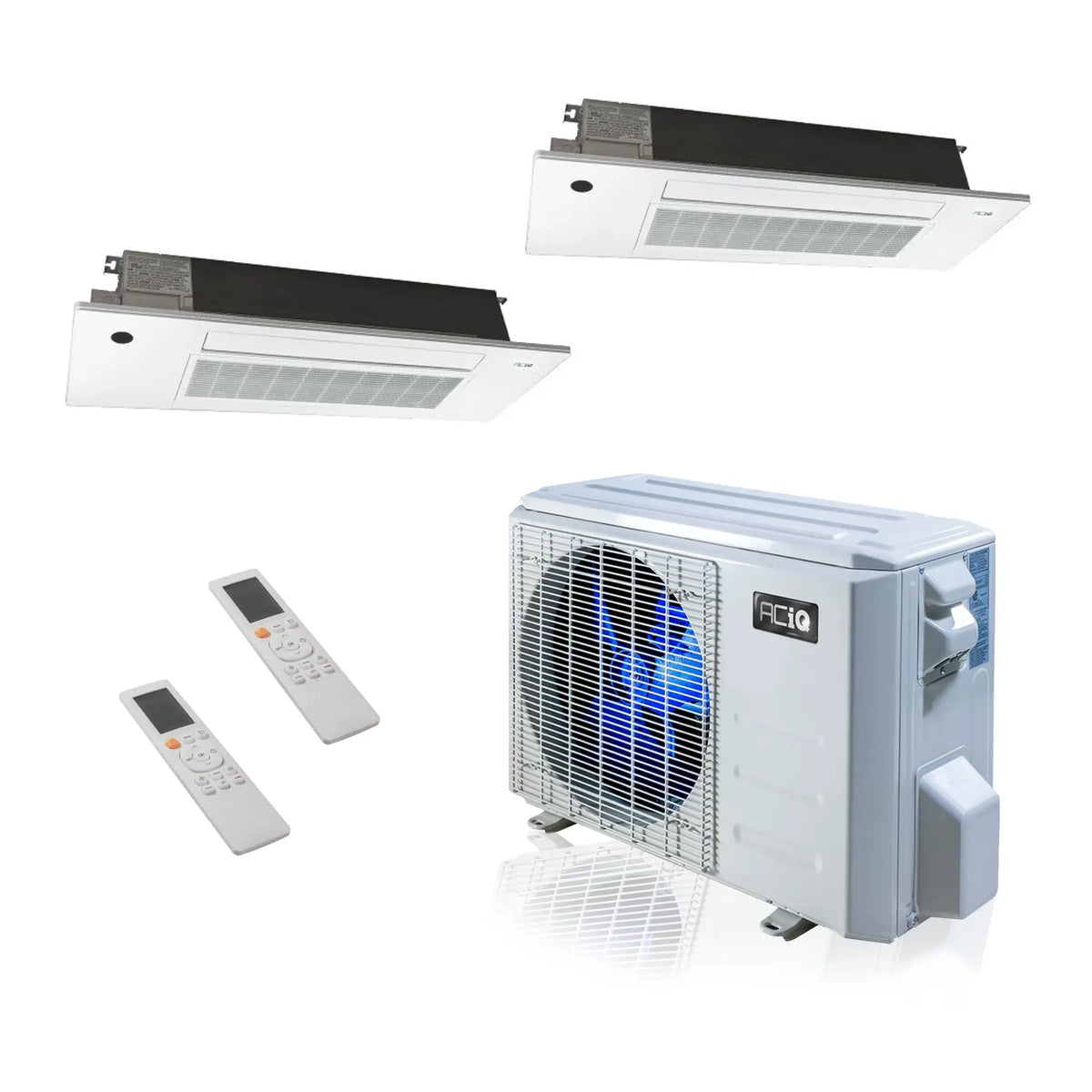ACiQ 48K BTU 24 SEER2 Slim Ceiling Cassette Mini Split System 2-Zone 1 ...