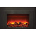 Amantii 30" Electric Fireplace Insert With Black Steel Surround & Overlay