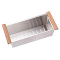 Miseno 17" x 8" Stainless Steel Colander with Wood Handles