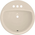 Proflo Rockaway 19" Round Vitreous China Bathroom Sink Centerset in Biscuit