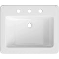 Proflo Hoffman 21" Vitreous China Drop-In Bathroom Sink Widespread in White