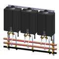 Rinnai Commercial Wall Hanging Rack With 3 LPG Tankless Water Heaters