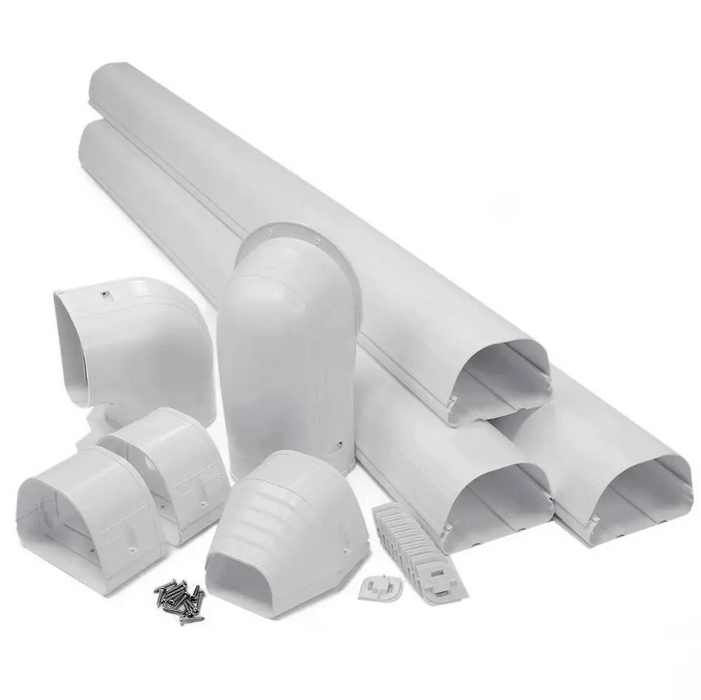 White Line Set Cover Guard Complete Wall Duct Kit