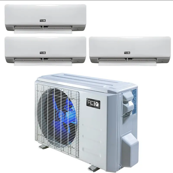 ACIQ 24.6 SEER2 27,000 BTU 3-Zone Wall Mounted Mini Split System w/ Wifi 6+6+6