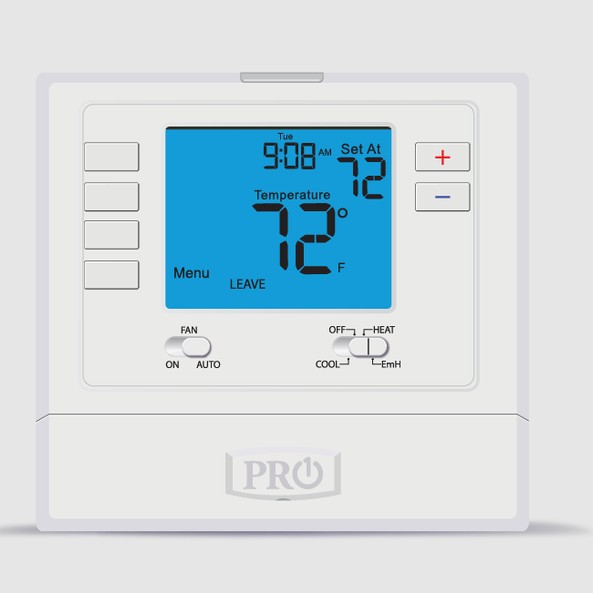 Thermostat T725 Programmable 2H/1C 4" Display Blue Back-Light