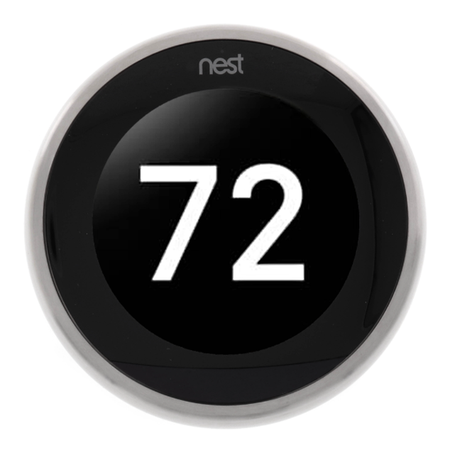 Learning Thermostat T3008US Programmable 32 to 104 degF Plastic 3 Heat/2 Cool Silver