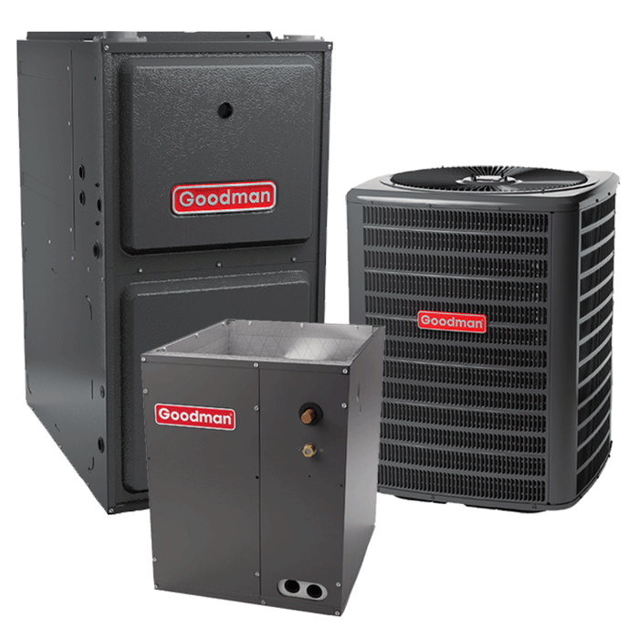 Goodman 5 Ton Heat Pump System 15.2 SEER2 96% 120K BTU Two-Stage Vertical