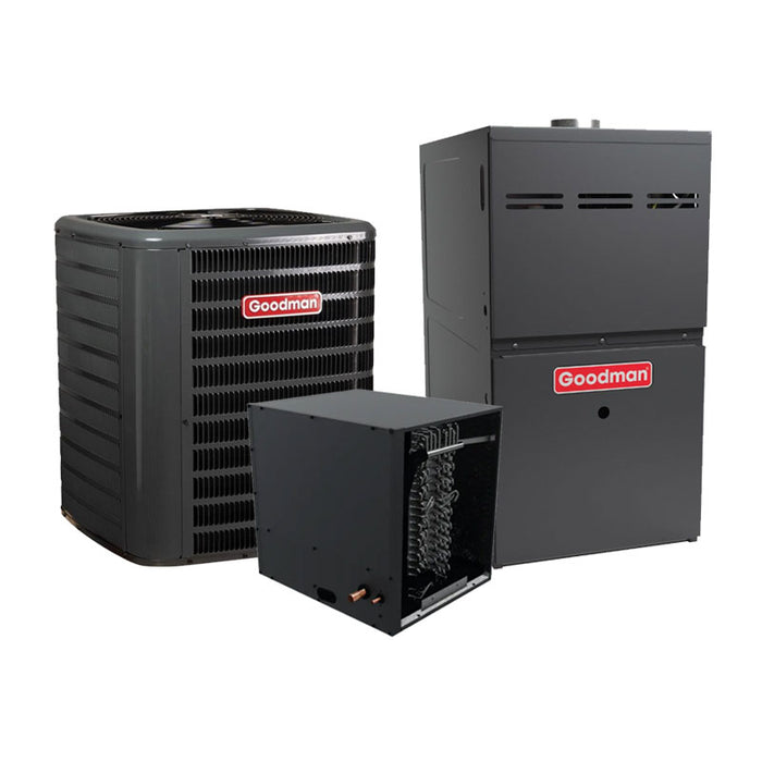 Goodman 2 Ton R32 Heat Pump Gas Furnace 15.2 SEER2 80% 80K BTU Horizontal