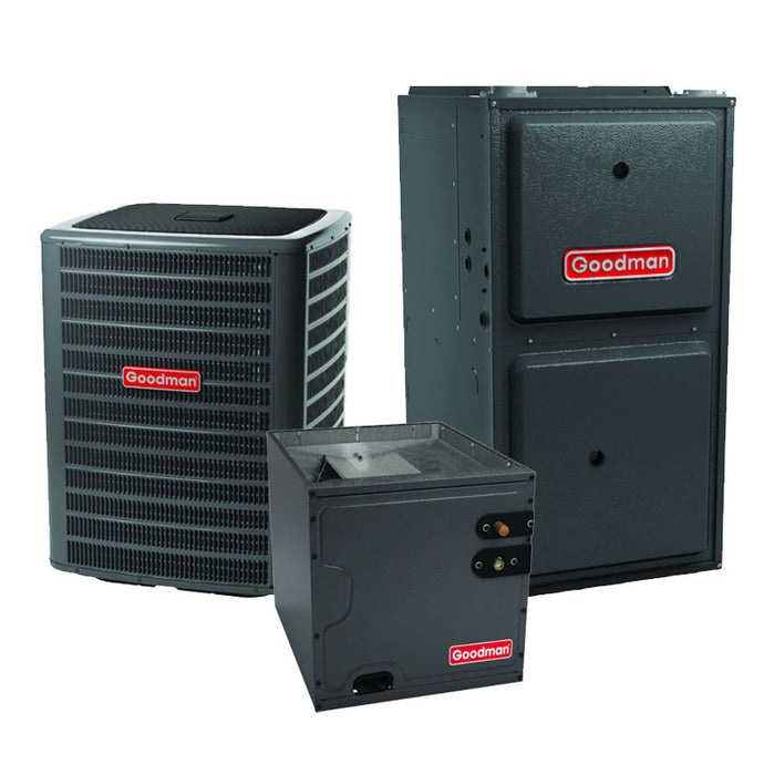 Goodman 2.5 Ton R32 AC & Gas Furnace 14.5 SEER2 96% 60000 BTU Vertical Coil