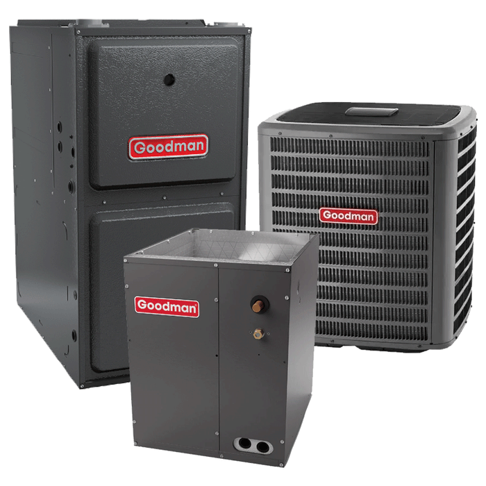 Goodman Bundle – 5 Ton AC Condenser, 96% Gas Furnace, and Evaporator Coil