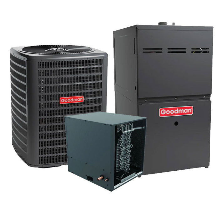 Goodman 3.5 Ton R32 Heat Pump Gas Furnace 15.2 SEER2 80% 100K BTU Horizontal