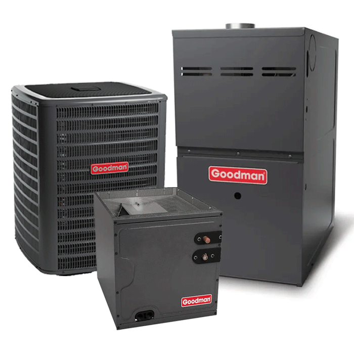 Goodman 3 Ton Heat Pump Furnace System Two-Stage 17.2 SEER2 80K BTU 80% AFUE