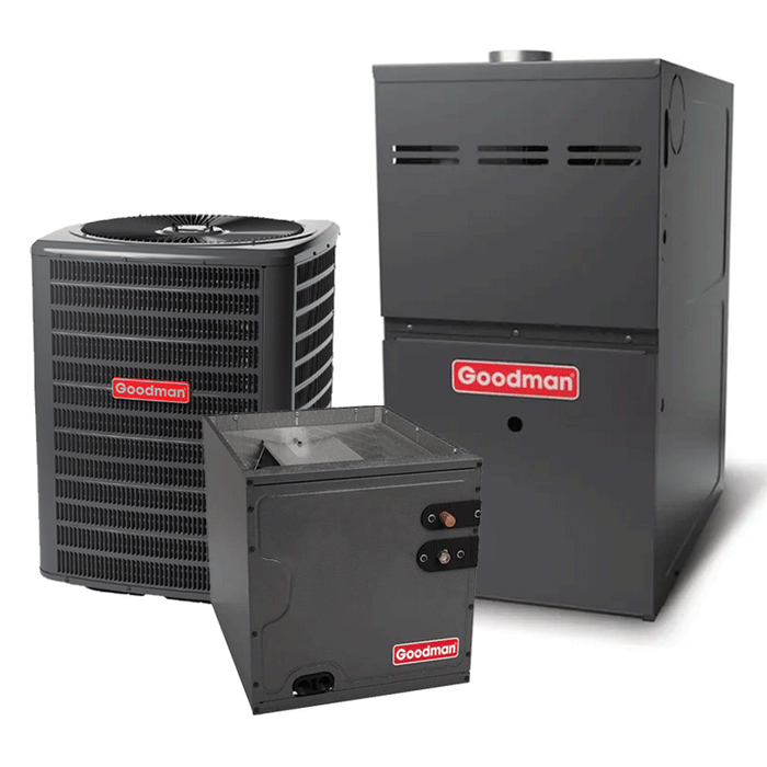 3.5 Ton Goodman Heat Pump Furnace System 15.2 SEER2 80% 80K BTU Multi-Speed