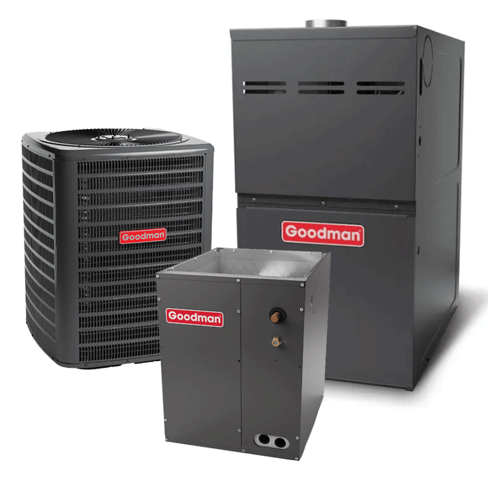 Goodman 3.5 Ton AC Gas Furnace System 14.3 SEER2 80K BTU 80% AFUE Vertical