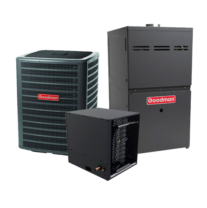 Goodman 3 Ton R32 AC & Gas Furnace 15.2 SEER2 80% 80K BTU Horizontal A-Coil