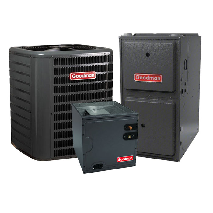 Goodman 2.5 Ton R32 Multi-Family Heat Pump Gas Furnace 14.5 SEER2 92% 60K BTU Vertical